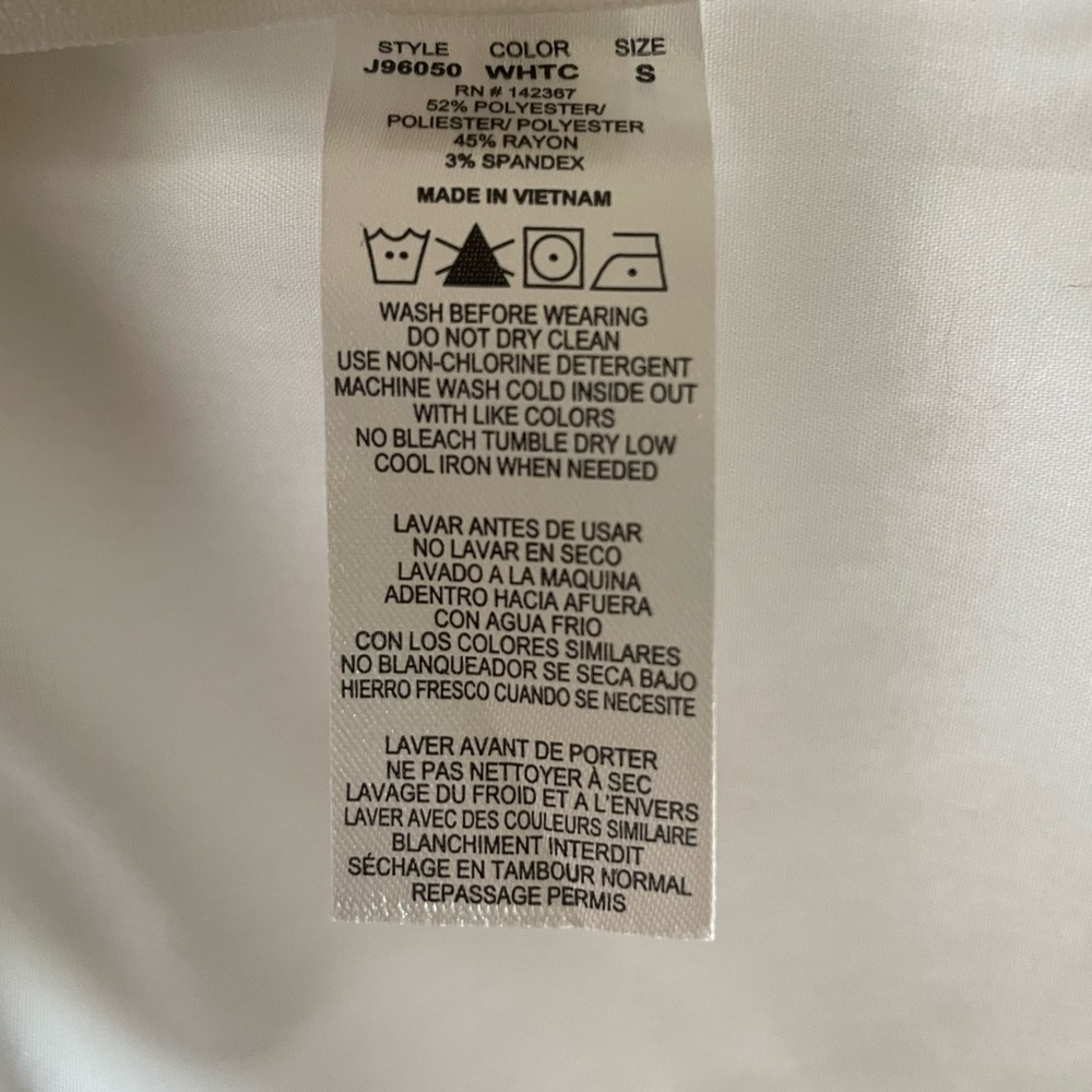 Jaanuu White Scrub Top with Slimming Pleats and Gold Side Zipper - Picture 9 of 11